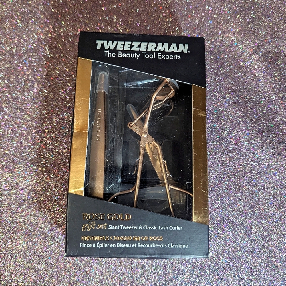Tweezerman Rose Gold Gift Set Slant Tweezerman & Classic Lash Curler